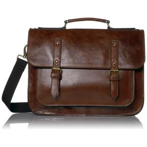 Bolsa Maleta Fossil de Couro Unissex para Laptop , Marrom Conhaque