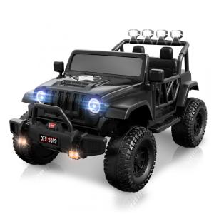 Carro Elétrico Infantil 2 Lugares, 24V, 4 Motores 200W, Controle Remoto, Suspensão, CIYOMY, Preto