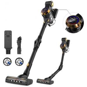 Aspirador de Pó Multifuncional Nicebay sem Fio com Acessórios, Painel LED e Sucção Potente 25000PA, 110V 280W, Preto e Dourado