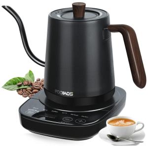 Chaleira Elétrica 800mL com Controle de Temperatura e 4 Modos, 1000W 110V, Fooikos, Preto