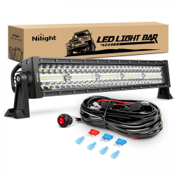 Barra LED Off Road a Prova dÁgua para Picapes e Caminhões, 480W 30V, Nilight, Preto