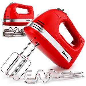 Batedeira de Mão Elétrica com 5 Velocidades e 4 Acessórios 250W, 110v, MUELLER AUSTRIA MU HM, Vermelho