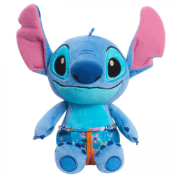 Pelúcia Stitch 19 cm de Altura, Feito com Tecidos Macios de Luxo para Crianças Acima de 2 Anos, Just Play, Azul