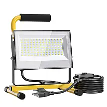 Lanterna Luz de Trabalho LED Portátil com Fio e 5000 Lúmens 500W, 110v, OLAFUS GDD50, Amarelo