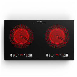 Cooktop de Indução Elétrico com 2 Queimadores de 60 cm, 9 Níveis de Temperatura, Temporizador e Proteção Contra Superaquecimento