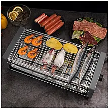 Grill Elétrico Antiaderente Serve até 10 Porções, 110V 1500W, Preto