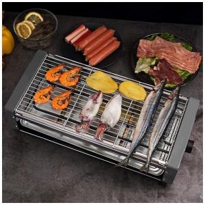 Grill Elétrico Antiaderente Serve até 10 Porções, 110V 1500W, Preto