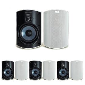 Caixas de som externas Polk Audio Atrium 4 brancas, par all‑weather compacto com woofer de 11,4 cm e suporte Speed‑Lock, kit com 4 pares