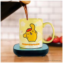 Aquecedor de Caneca, Tema Hello Kitty and Friends Pompompurin com Desligamento Automático, Inclui Caneca, 16W, Uncanny Brands, Amarelo