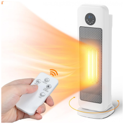 Aquecedor Elétrico Portátil com Tela LED, Controle Remoto e Temporizador, 1500W 110V, Air Choice, Branco