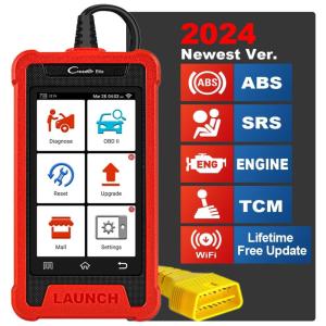 Scanner Automotivo Profissional OBD2 4 em 1 com Diagnóstico, 12V, LAUNCH, Vermelho