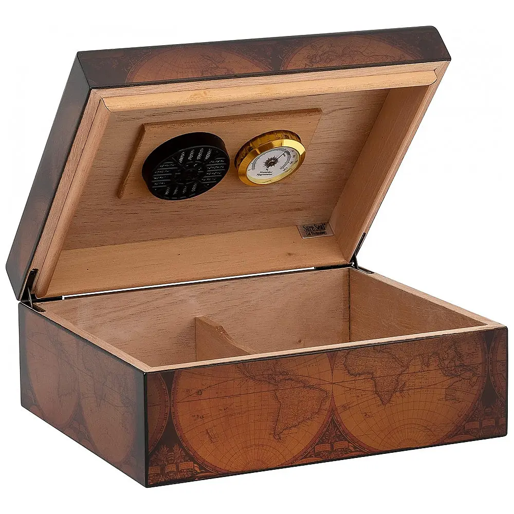 Humidor Quality Importers Walnut com Tecnologia SureSeal e Divisor de Cedro Espanhol para 25-50 Charutos — foto 2