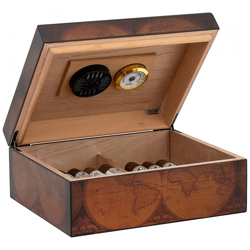 Humidor Quality Importers Walnut com Tecnologia SureSeal e Divisor de Cedro Espanhol para 25-50 Charutos — foto 3