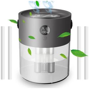 Umidificador Ultrassônico Portátil 2L até 25H, 110v, MEGPAD, Cinza