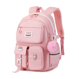 Mochila escolar MUSEVOS rosa kawaii com múltiplos bolsos para meninas