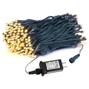 Pisca Pisca 200 LED 20 Metros a Prova dÁgua com 8 Modos para Decoração de Halloween e Natal, Branco Quente