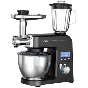 AIFEEL Batedeira Planetária Elétrica 8 em 1 6L com 8 Velocidades Aço Inoxidável, 110v, GOCOKI, Preto