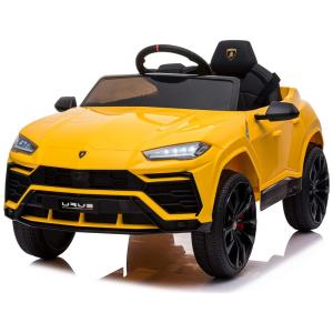Carrinho, Carro Elétrico Lamborghini, 1 lugar, 12V, com controle remoto, USB MP3, 3 km por hora, 2 a 6 anos, TOBBI, Amarelo