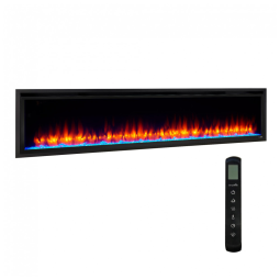 Lareira Elétrica Linear SimpliFire Allusion Platinum de 182,88 cm, Preta