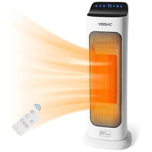 Aquecedor Elétrico de Torre com Painel de Controle Digital Time de 12H 1500W, 110v, YISSVIC, Branco