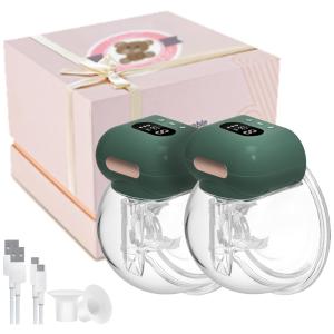 Bomba Tira Leite Dupla Portátil com 3 Modos e 9 Níveis, UNIKOO DPS 8012, Verde
