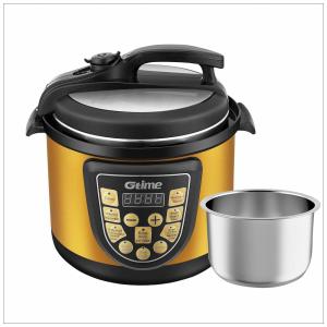 Panela de Pressão Elétrica 4L com 18 Predefinições e Painel de Led, 110V 800W, GTIME, Amarelo