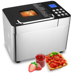 Panificadora Automática 25 em 1, Capacidade 1 kg, Aço Inoxidável, 600W, 110v, NICTEMAW, Prateado