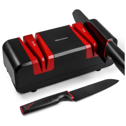 Afiador Elétrico de Facas Profissional, 2 Níveis, 90W, 110v, NARCISSUS QN M801, Preto