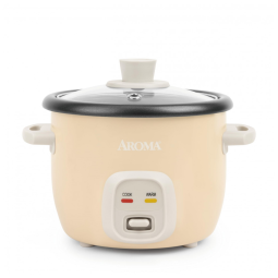Panela de Arroz AROMA® Mini Rice Cooker, 2 Xícaras (cru) / 4 Xícaras (Cozido), Cozinha Grãos, Faz Sopas, Mingau e Mantém Aquecido.