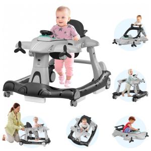 Andador Xilingol 6 em 1 com Rodas de Velocidade Ajustável, Altura Ajustável, Assento Acolchoado, Dobrável, para Bebês de 6-12 Meses