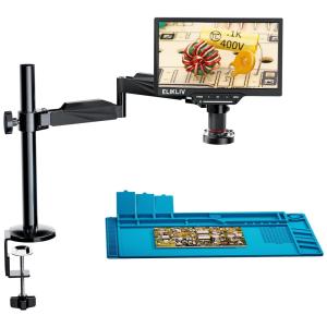 Microscópio Digital HDMI 1300X de Ampliação com Tela 16MP e 10 LEDS, Elikliv EDM201 Pro, Preto