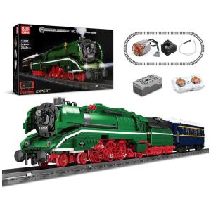 Mould King 12007 Conjunto de Trem Trenzinho Elétrico 2.348 Peças, Verde