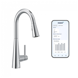 Torneira Cozinha Inteligente com Controle de Voz e Sensor de Movimento, Moen Sleek 7864EVC, Cromada