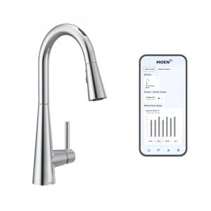 Torneira Cozinha Inteligente com Controle de Voz e Sensor de Movimento, Moen Sleek 7864EVC, Cromada