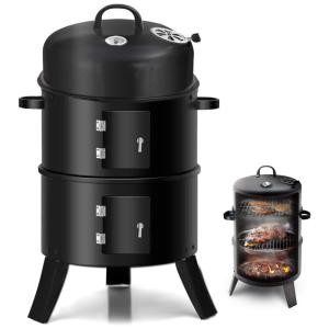 Churrasqueira a Carvão Portátil e Compacto serve até 6 Pessoas, TIMECHEE, Preto