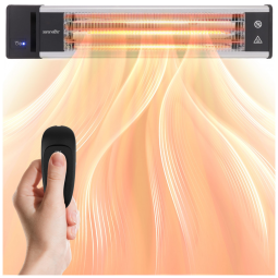 Aquecedor Elétrico Infravermelho Externo de Parede com Controle Remoto, 110V 1500W, SereneLife, Preto