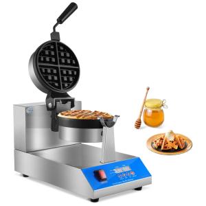 Máquina de Waffle Profissional em Aço Inoxidável, 1200W 110V, YOOYIST, Prata