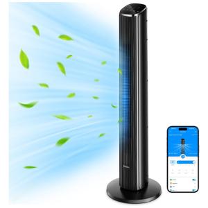 Ventilador de Torre para Quarto, Ventilador Inteligente Oscilante com Sensor de Temperatura, Controle por App e Voz, 5 Modos, GoveeLife