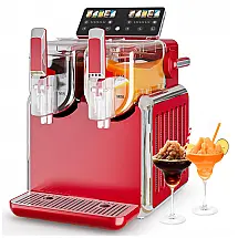 Máquina de Slush Raspadinha SUNVIVI ZIM005 Vermelho Duplo Tanque 5L AutoLimpeza 240V