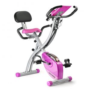 Bicicleta Ergométrica com Tela Digital e 8 Velocidades, TECHMOO, Rosa