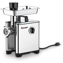 Moedor de Carne Elétrico, 370W 1, 2 HP, Aço Inox, 110v, KITCHENER 52020871, Prateado