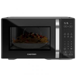 Forno micro-ondas de bancada MicroCrisp 31L Chefman preto 1000W micro-ondas 1500W crisp 6 programas 110V