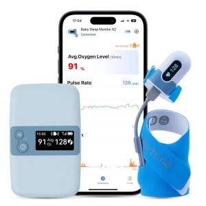 Monitor de Sono, Frequência Cardíaca, Movimento e Nível Médio de Oxigênio via APP, para Recém Nascidos de 0 a 36 meses, babytone