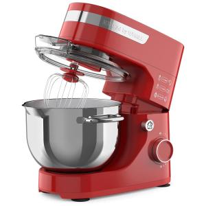 Batedeira de Bancada 4L com 12 Velocidades, Aço Inoxidável, 350W, 110v, WHALL KF9107, Vermelho