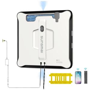 Robô Limpa Vidros Inteligente com Spray de Água Duplo e Controle Remoto,110V, SUNSMAI W11, Branco