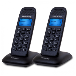 Telefone sem Fio HelloBaby DECT 6.0 para Ambientes Residenciais e Comerciais com 2 Ramais, Bloqueio de Chamadas, Alcance de 304m