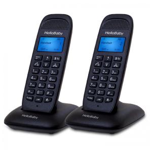 Telefone sem Fio HelloBaby DECT 6.0 para Ambientes Residenciais e Comerciais com 2 Ramais, Bloqueio de Chamadas, Alcance de 304m