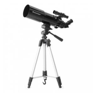Telescópio Refrator Portátil Celestron 80mm: Ideal para Iniciantes. Óptica de Vidro Totalmente Revestida, Adaptador de Celular para