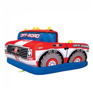 Boia Rebocável Temática Caminhão Off Road para 1 a 3 Pessoas, WOW Sports, Azul e Vermelho