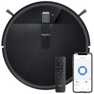 Thamtu G10 Aspirador de Pó Robô com Conexão via APP, WI FI e Sucção Forte 2700PA, 110V, Preto